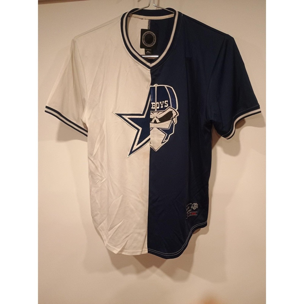 Maxi Milian Baseball Jersey Mens XL Navy White Good Split Design 21 G256/0901